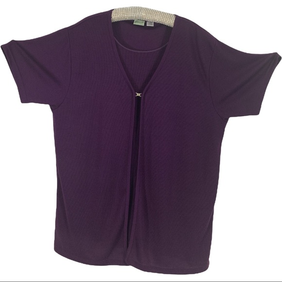 Penmans Purple Knitting Double front Plus short Sleeves Size 24 - Picture 6 of 7